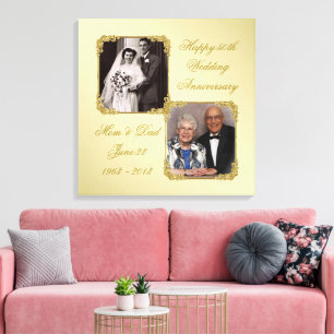 50e Anniversaire de Mariage d'or toile photo