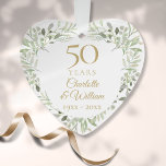 50e anniversaire de Mariage d'or Verdure<br><div class="desc">Doté d'une délicate aquarelle,  ce garde-anniversaire botanique chic du 50ème mariage peut être personnalisé avec vos détails spéciaux d'anniversaire dans un élégant texte doré. Conçu par Thisisnotme©</div>