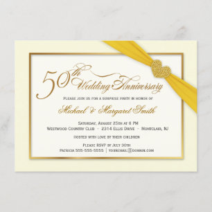 50e anniversaire de mariage élégante invitation