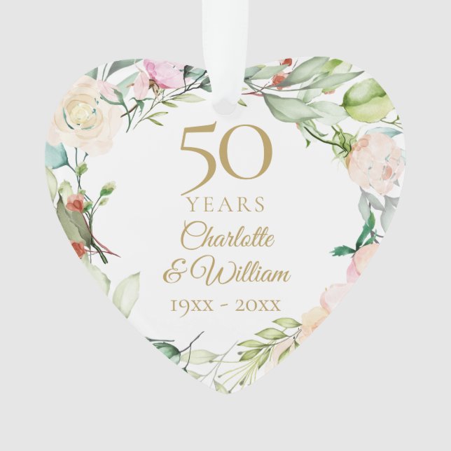50e Anniversaire de Mariage Fleurs Photo (devant)