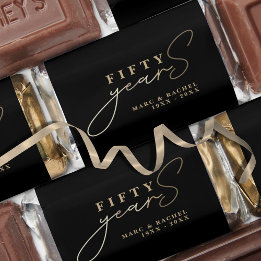 50e anniversaire de Mariage Gold Black Favors