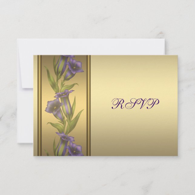 50e Anniversaire de Mariage Violet Pourpre RSVP (Devant)