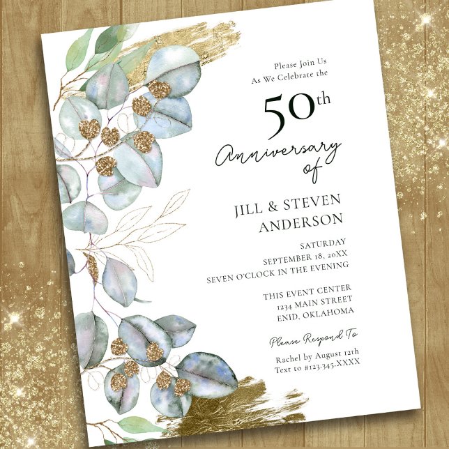 50e Anniversaire de verdure Eucalyptus Sage Invita (Créateur téléchargé)
