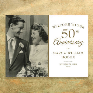 50e anniversaire d'or Affiche de bienvenue photo M
