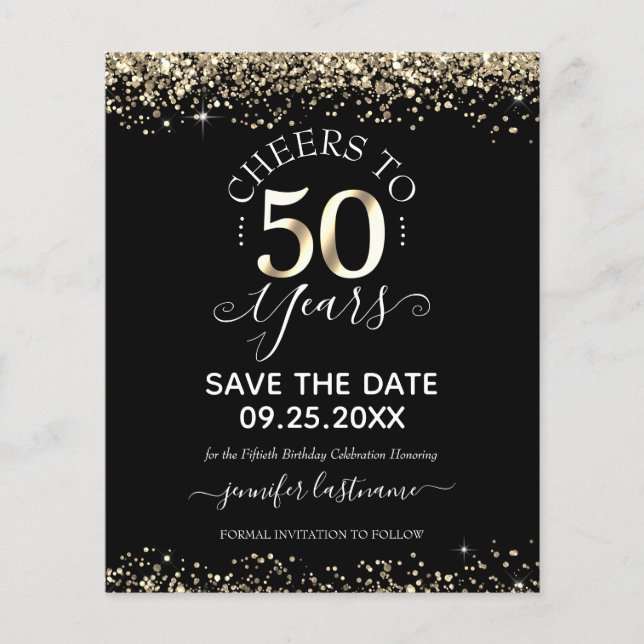 50e anniversaire d'or Enregistrer la date Invitati (Devant)