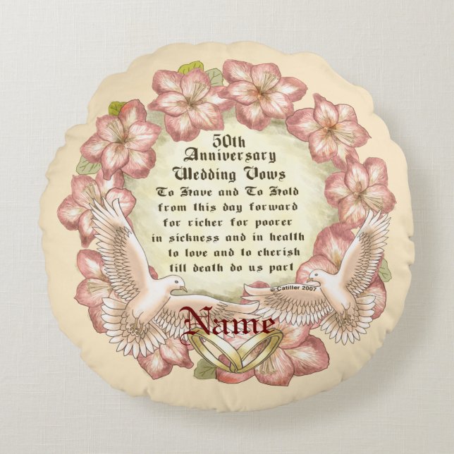 50e anniversaire Doves coussin personnalisé (Devant)