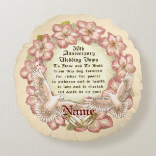 50e anniversaire Doves ronde coussin