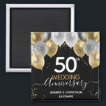 50e anniversaire du Mariage Ballons Magnet<br><div class="desc">Bordure élégante de ballons d'or Faux avec des reflets chatoyants sur la bordure supérieure. Tout le texte est ajustable et facile à changer pour vos besoins de partie. Grande élégance design modèle 50e anniversaire.</div>
