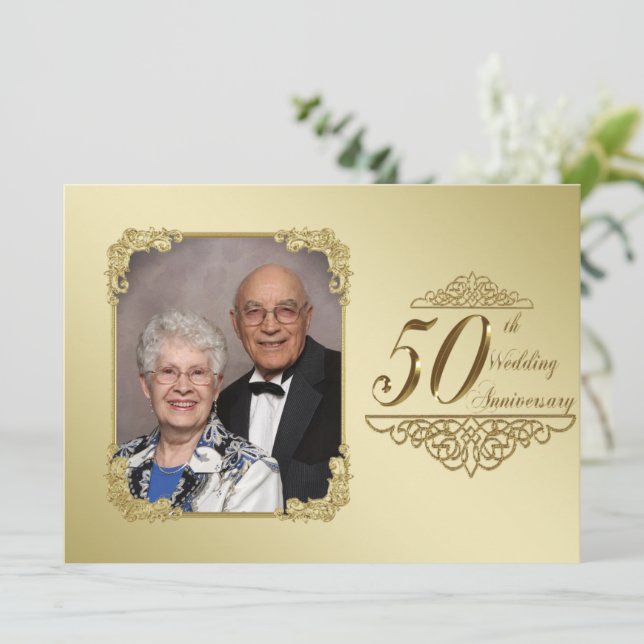 50e anniversaire du Mariage Carte d'invitation pho (Debout devant)
