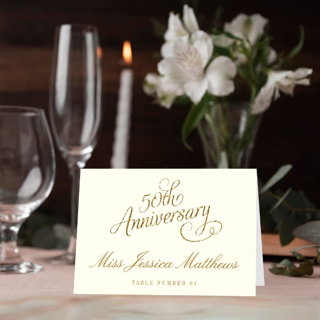 50e Anniversaire du Mariage d'or Cartes de Place (Créateur téléchargé)