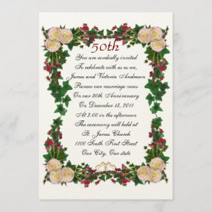50e anniversaire du Mariage invitation de renouvel