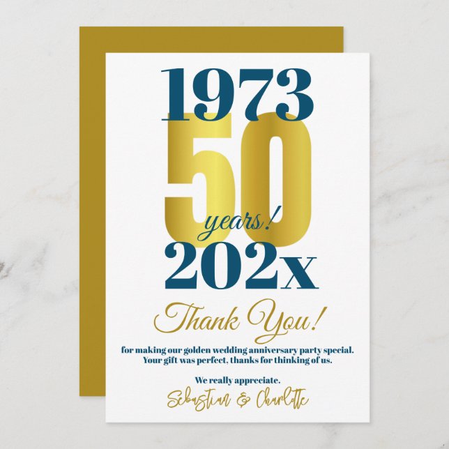 50e anniversaire du Mariage Merci (Devant / Derrière)