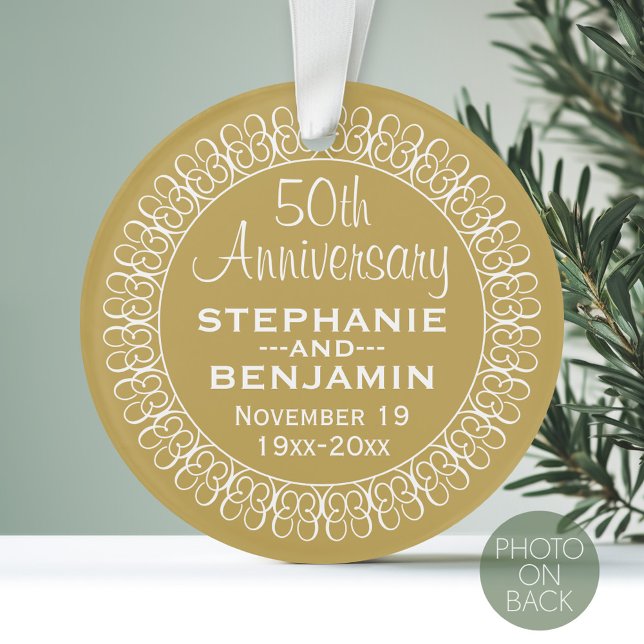50e anniversaire du Mariage Personnalisé (Personalized Wedding Anniversary Photo Ornament)