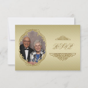 50e anniversaire du Mariage photo carte RSVP