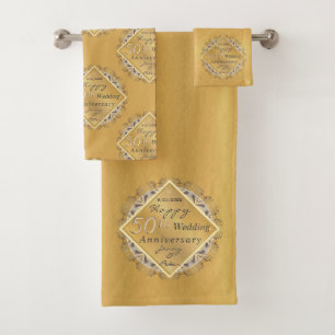 50e anniversaire du Mariage Serviette en or
