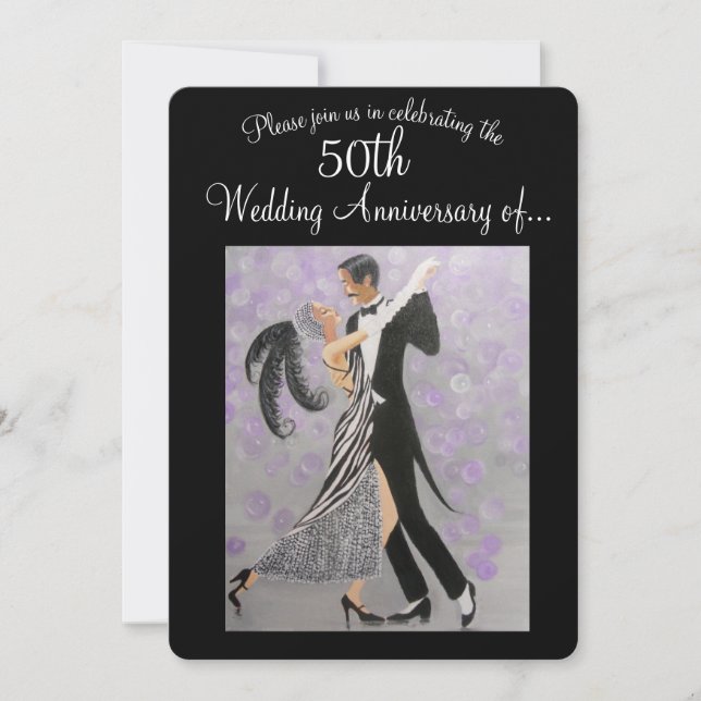 50e anniversaire du Mariage vintage, invitation (Devant)