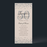 50e Anniversaire du programme Merci U Silver Champ<br><div class="desc">Design élégant "Programme de fête d'anniversaire" avec confettis de fausse parties scintillant et texte personnalisé.</div>