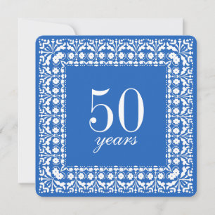 50e anniversaire Elegant Invitations de la fête Bl