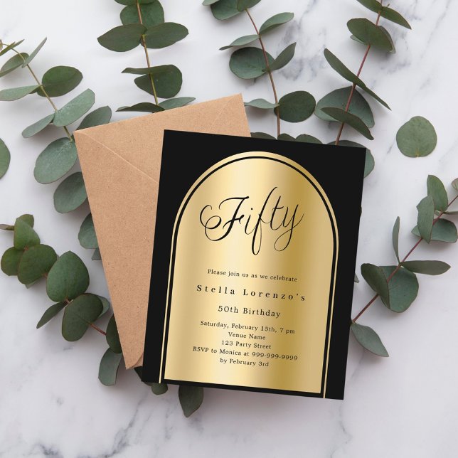 50e anniversaire en or noir l'arche script invitat (Créateur téléchargé)