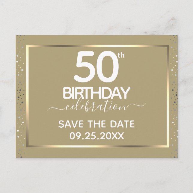 50e anniversaire Enregistrer la date Invitation (Devant)