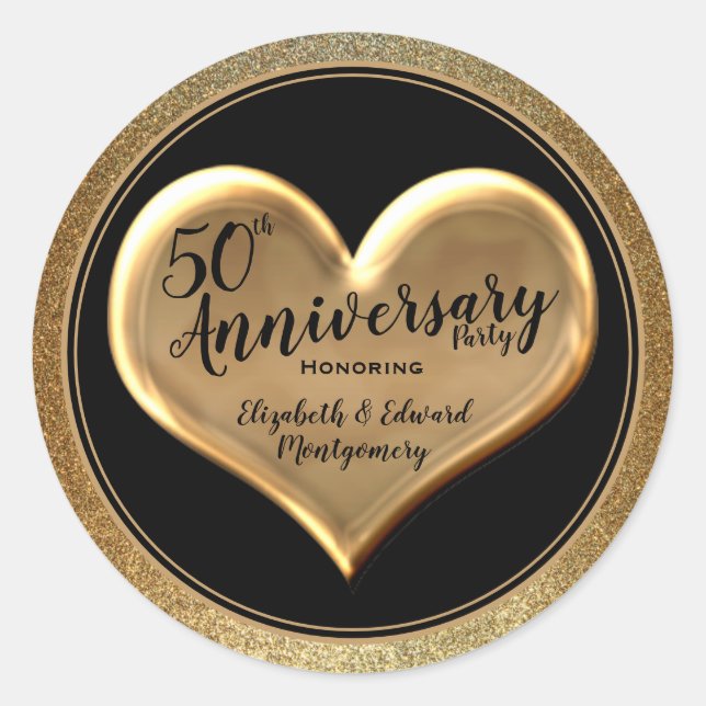 50e Anniversaire - Étincelle Dorée - Autocollant R (Devant)