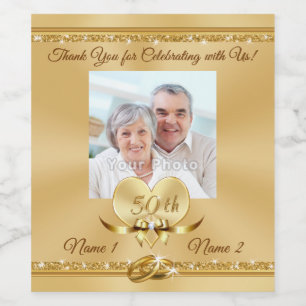 50e Anniversaire Étiquettes de bouteilles personna