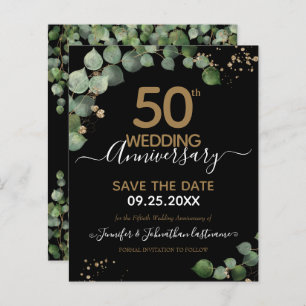 50e anniversaire Eucalyptus Enregistrer la date Bu