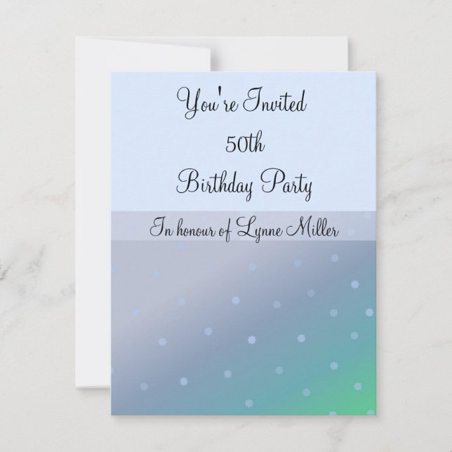 50e anniversaire Faire-part en bleu (Devant)