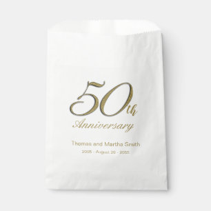 50e anniversaire Favor Sacs à gâteaux personnalisé