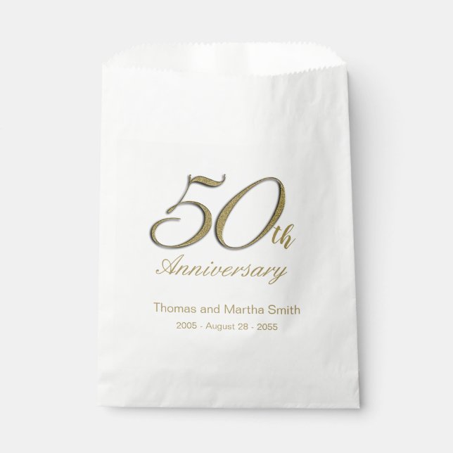50e anniversaire Favor Sacs à gâteaux personnalisé (Devant)