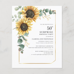 50e anniversaire fête Eucalyptus Invitations tourn