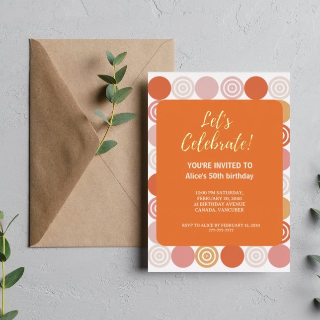 50e Anniversaire fêté Invitati Foil Carte de vacan (Créateur téléchargé)