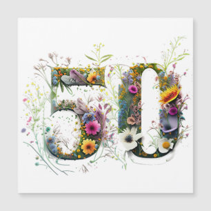 50e anniversaire Fleur sauvage décoratif Texte