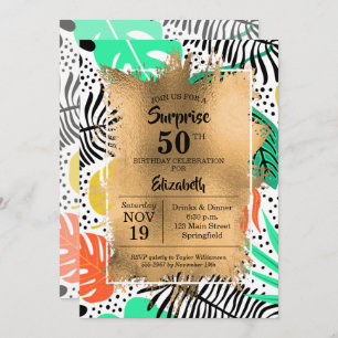 50e anniversaire Gold et Invitations tropicales mo