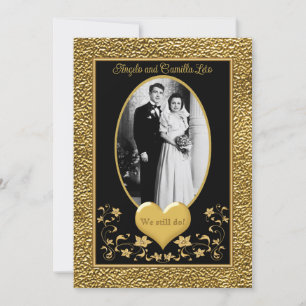 50e anniversaire, Gold Heart Invitation 2 - Noir