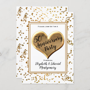 50e anniversaire Gold Sparkle - Invitation de la f