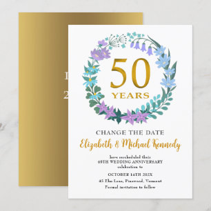 50e anniversaire Golden Floral Changez la date