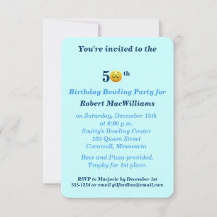 50e anniversaire Happy Face Party Invitation