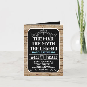 50e anniversaire homme, mythe, Carte de remercieme