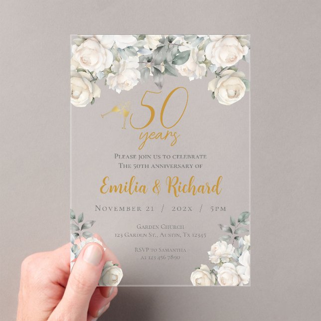 50e anniversaire invitation acrylique (In situ (ordinateur de poche))