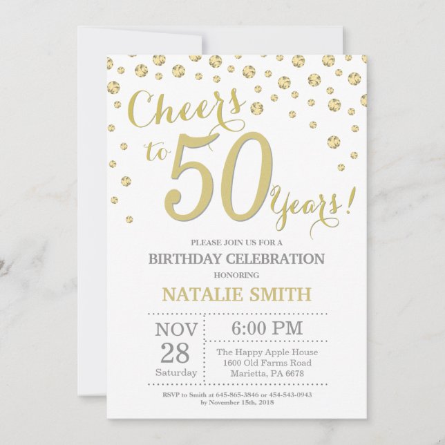 50e anniversaire Invitation au diamant de la Parti (Devant)
