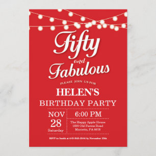 50e anniversaire Invitation Fabulous rouge
