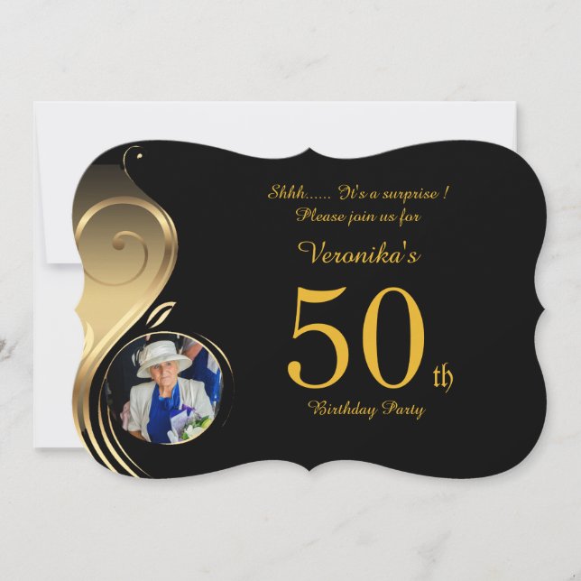 50e, Anniversaire Invitation Femme N'importe quel  (Devant)