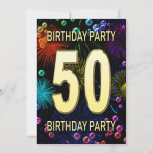50e anniversaire Invitation fête feux d'artifice