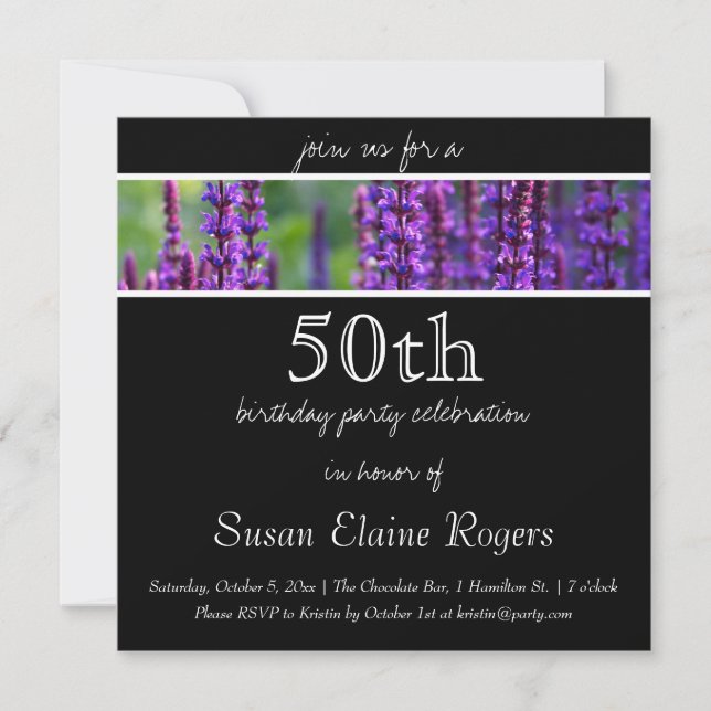 50e anniversaire Invitation florale (Devant)