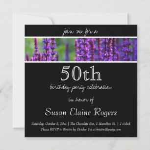 50e anniversaire Invitation florale