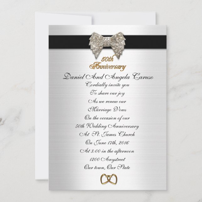 50e anniversaire invitation formelle (Devant)