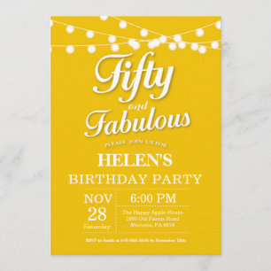 50e anniversaire Invitation Jaune Fabulous