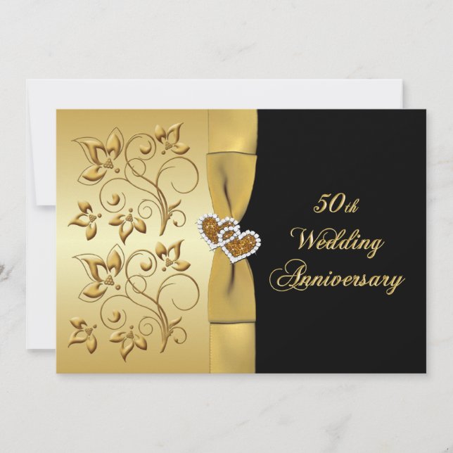 50e anniversaire Invitation Joined Hearts 3 (Devant)