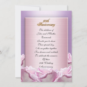 50e anniversaire invitation lavender roses